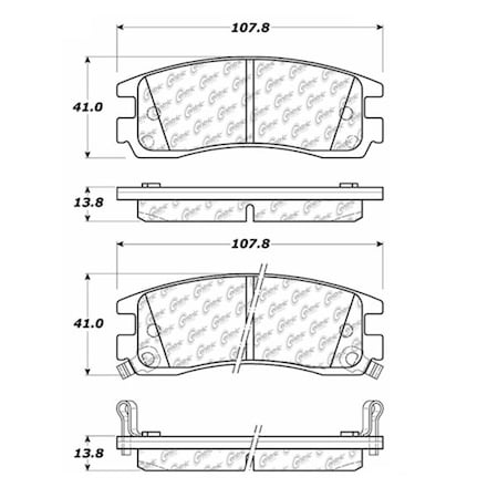 Centric Parts Posi-Quiet Ext. Wear Pad, 106.06980, Rear 106.06980